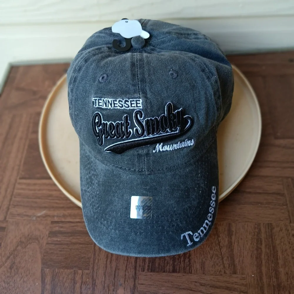Tennessee Great Smoky Mountains Cap Mens Black Baseball Strapback Hat - Picture 10 of 11